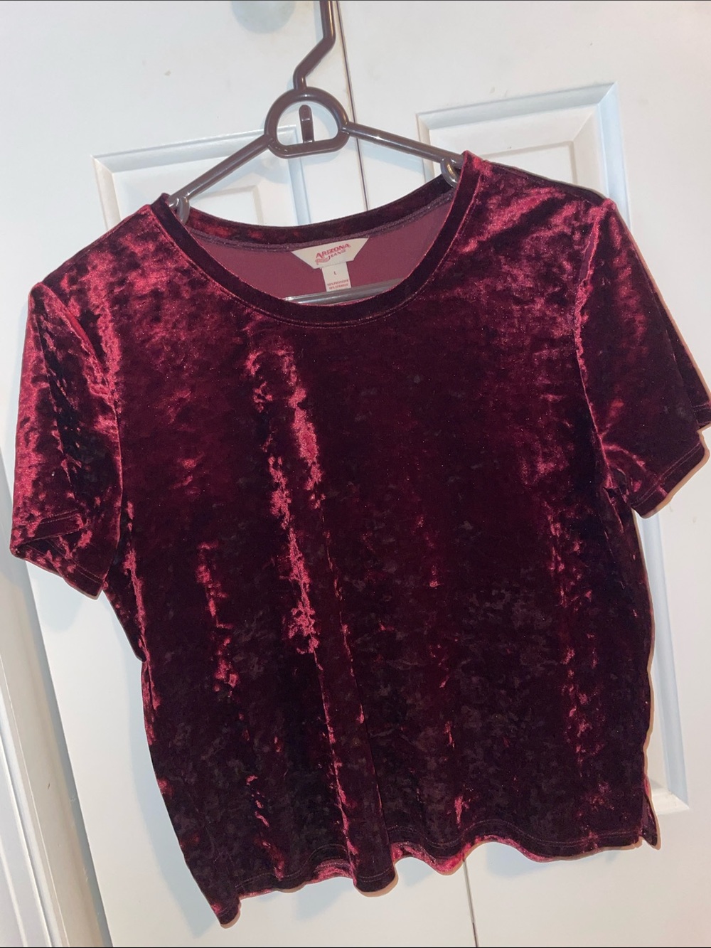 Arizona Jean Company Velvet Burgundy Cropped Tee